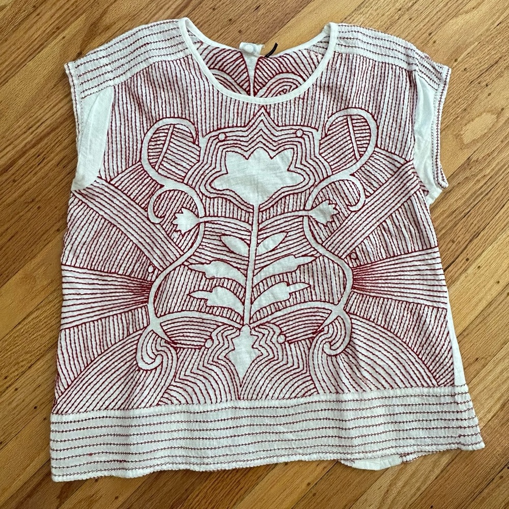 Anthropologie Akemi + Kim Embroidered Blouse